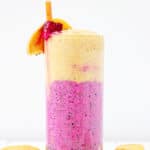 Layered Peach Smoothie with Dragon Fruit