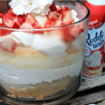Strawberry Angel Food Cake with Vanilla Bean Ice Cream and Reddi-Whip