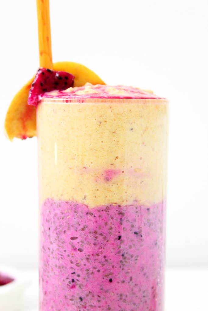 peach and dragon fruit smoothie