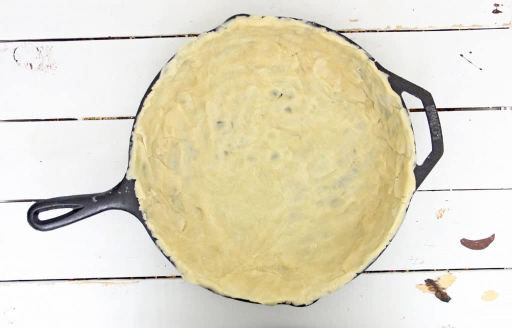 pie dough in a skillet