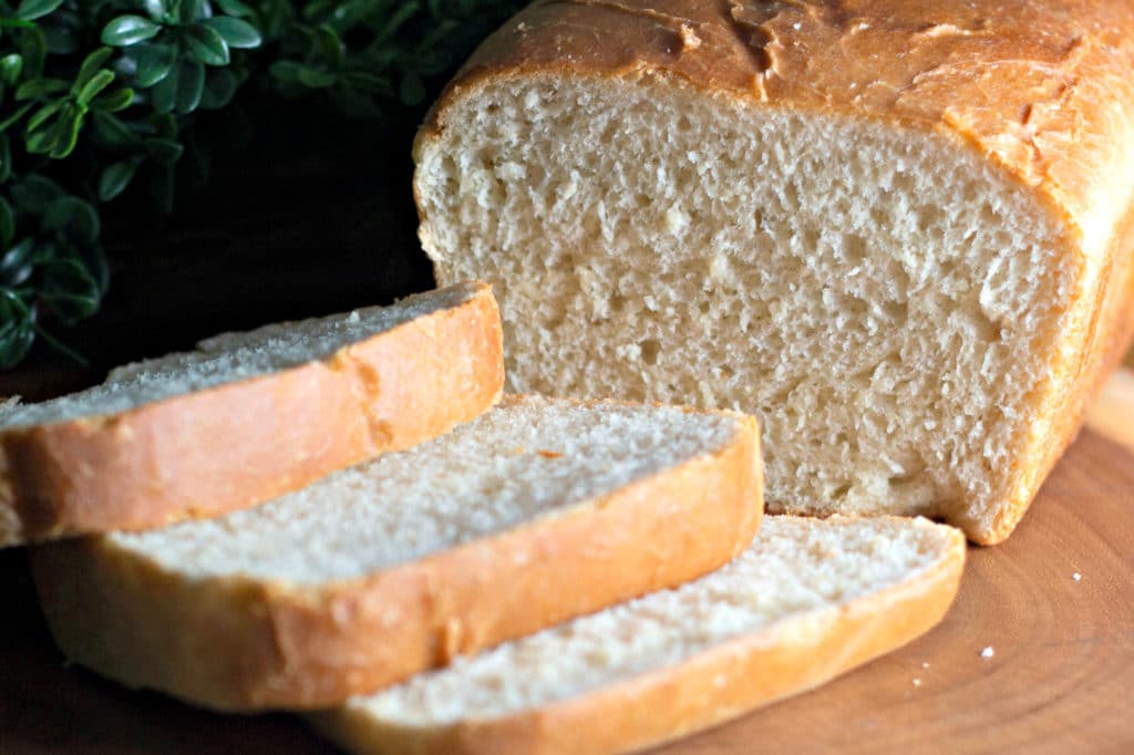 white bread cut slices