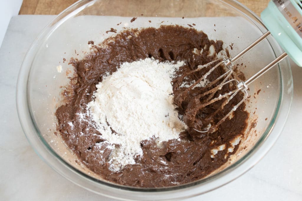 brownie batter with flour in it. 