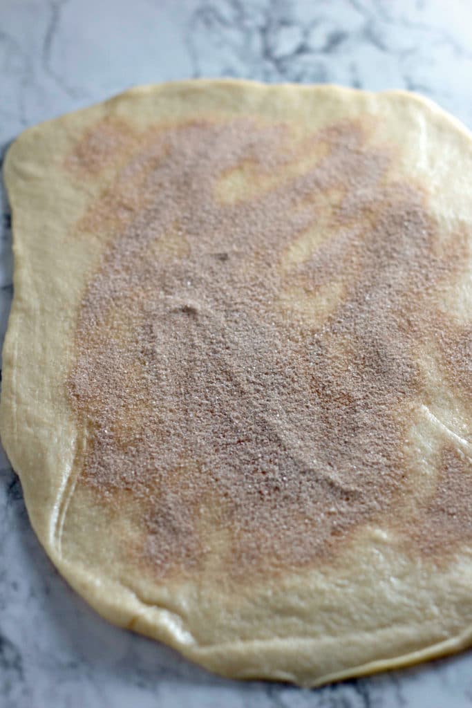 cinnamon on bread dough