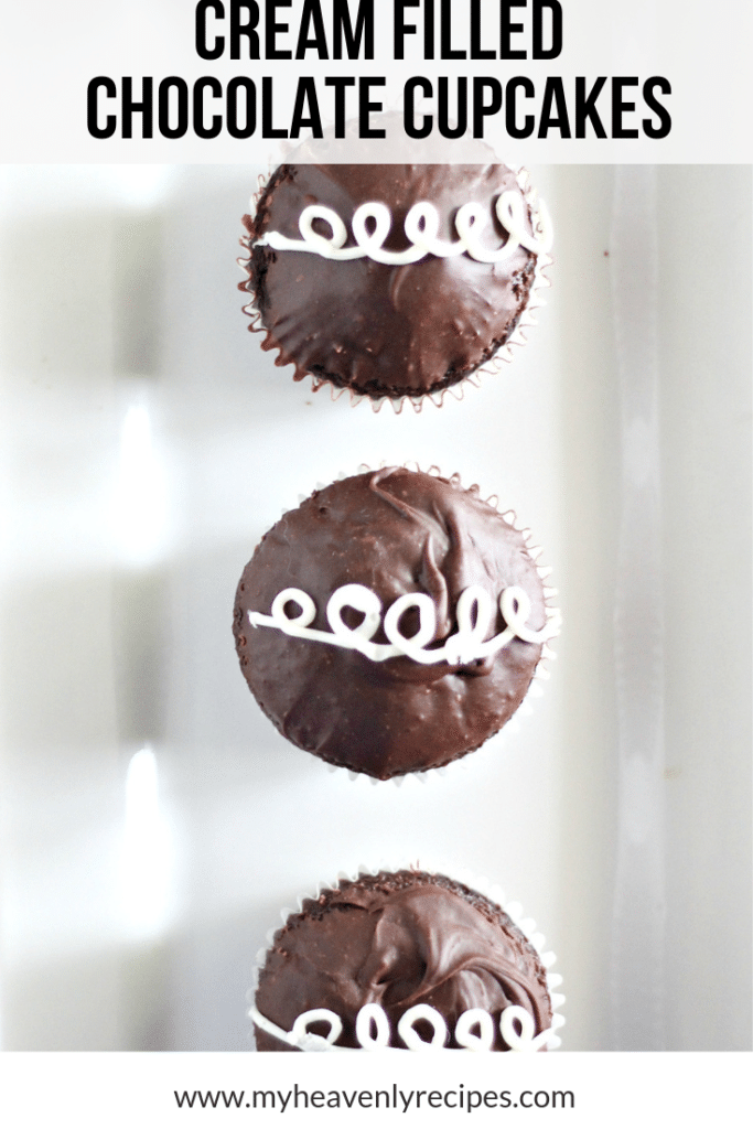 cream filled chocolate cupcakes