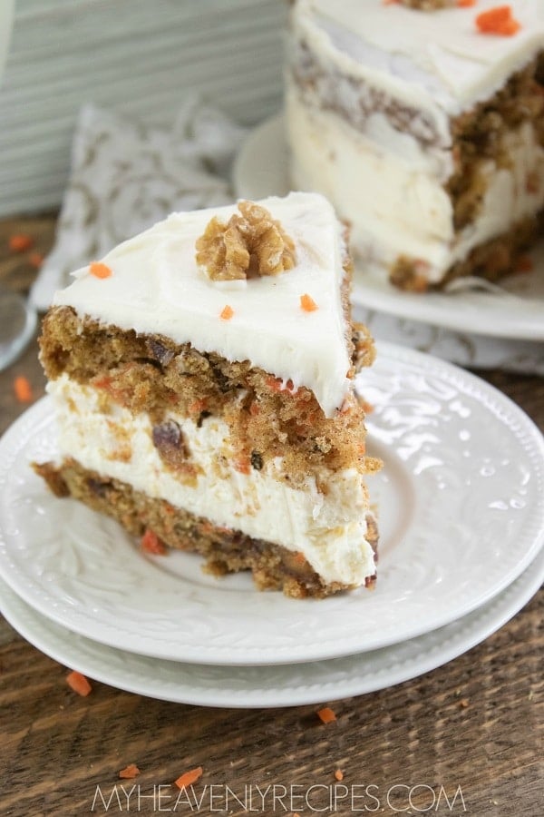 Carrot Cake with a Cheesecake Layer - My Heavenly Recipes