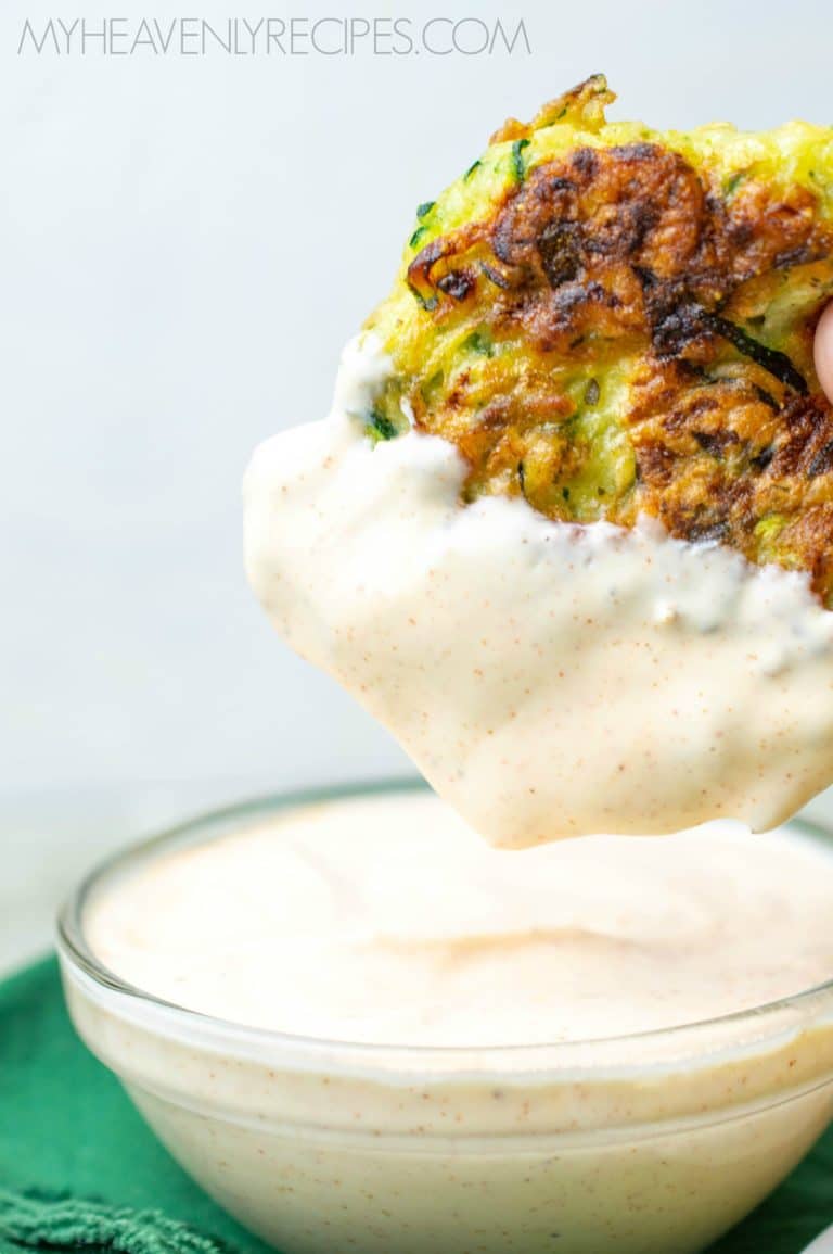 Zucchini Fritters Recipe with a Dipping Sauce My Heavenly Recipes
