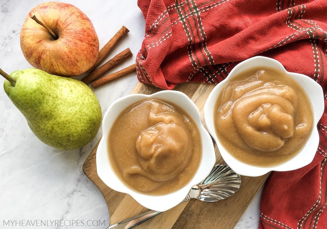 Instant Pot Cinnamon Pear Applesauce