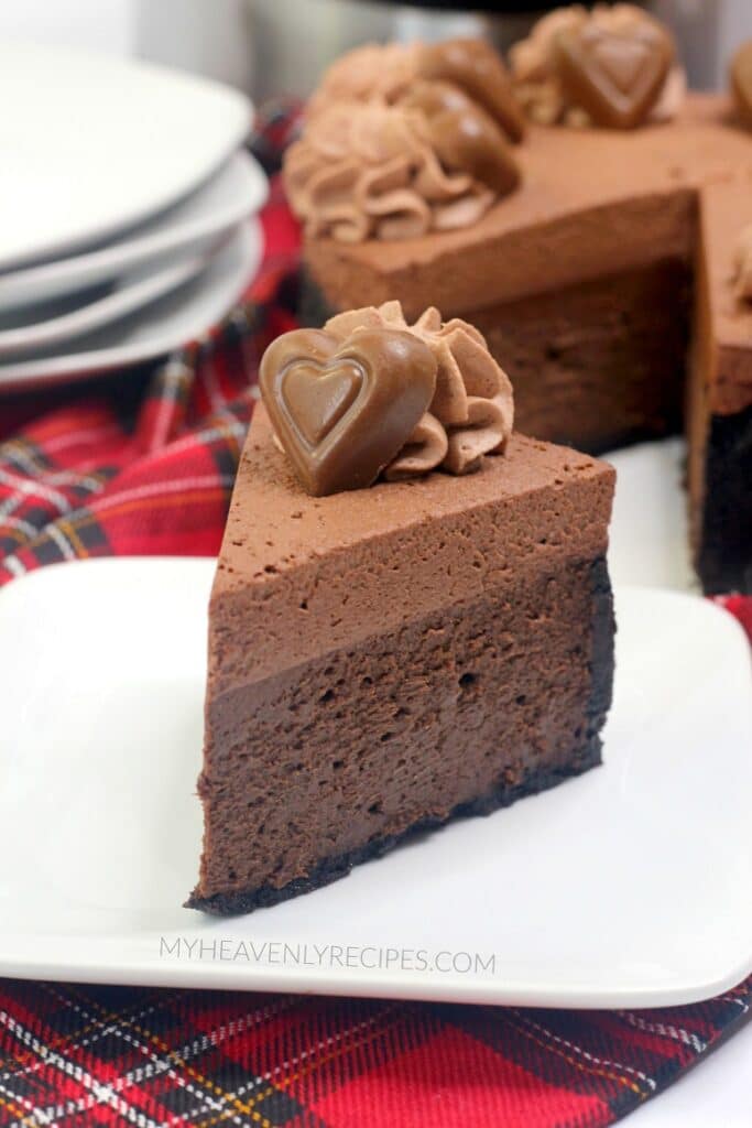 Triple Layer Chocolate Cheesecake (Instant Pot) - My Heavenly Recipes