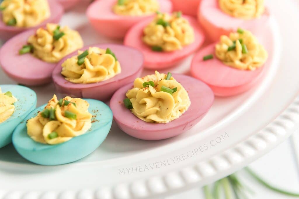 Colored Deviled Eggs for Easter - My Heavenly Recipes