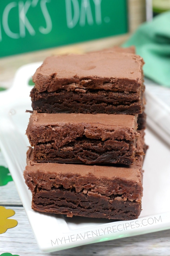 Fudgy Brownies with an Irish Whiskey Frosting