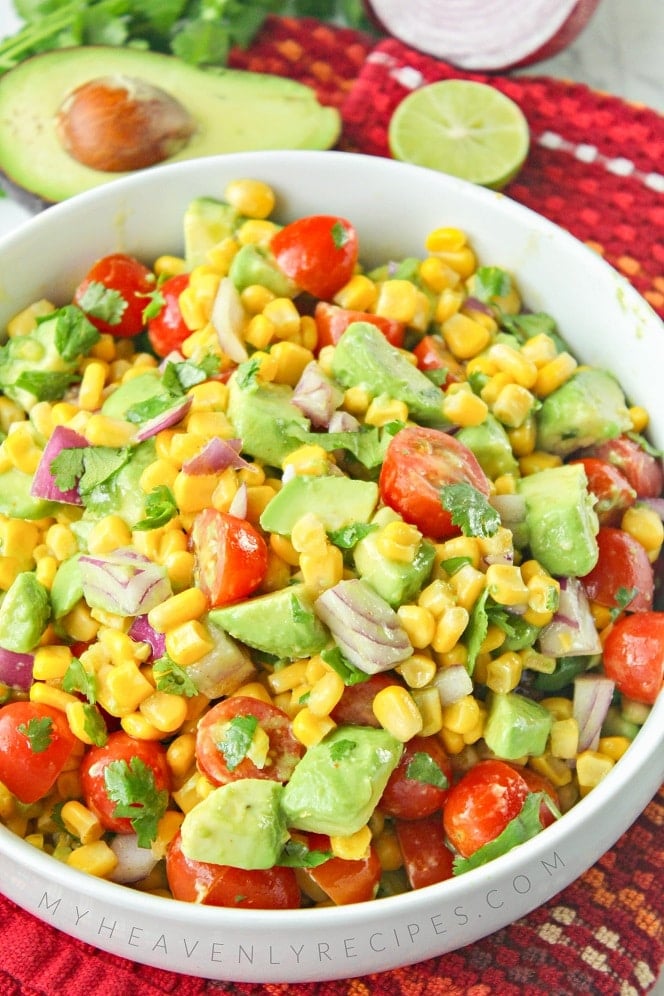 Avocado, Corn, and Tomato Salad - My Heavenly Recipes