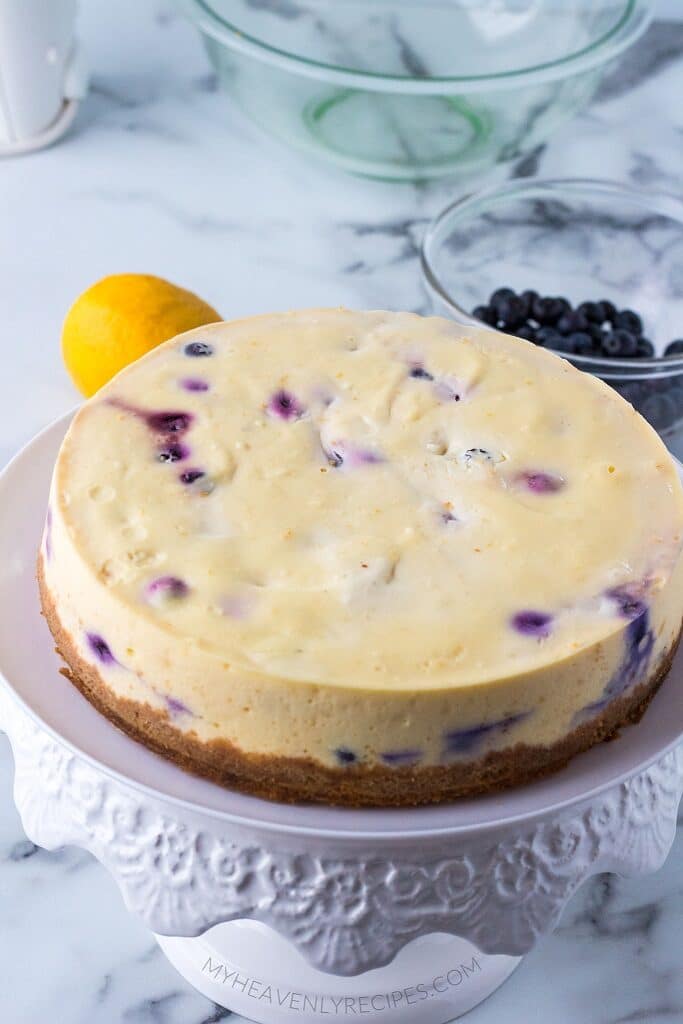 Lemon Blueberry Cheesecake Recipe Instant Pot Lemon Blueberry Cheesecake My Heavenly Recipes 