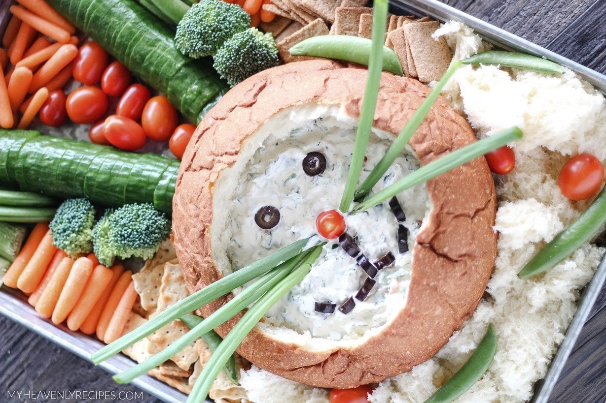 Spinach Dip Bunny Veggie Tray