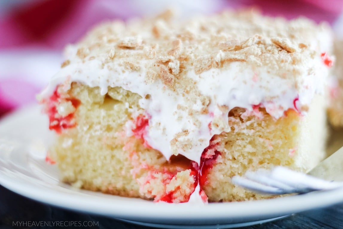 Strawberry Cheesecake Poke Cake