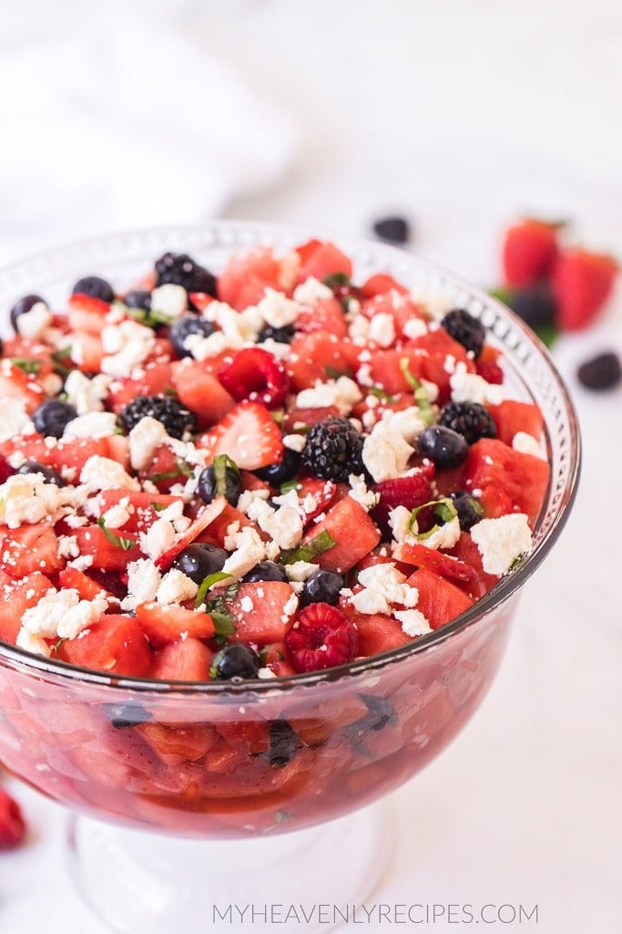 Watermelon Salad with Fresh Mint & Feta