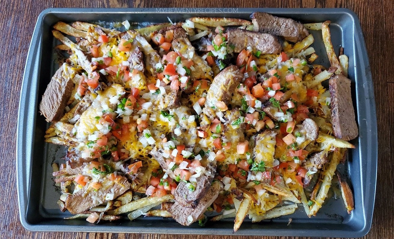 Carne Asada Fries Topped with Pico De Gallo