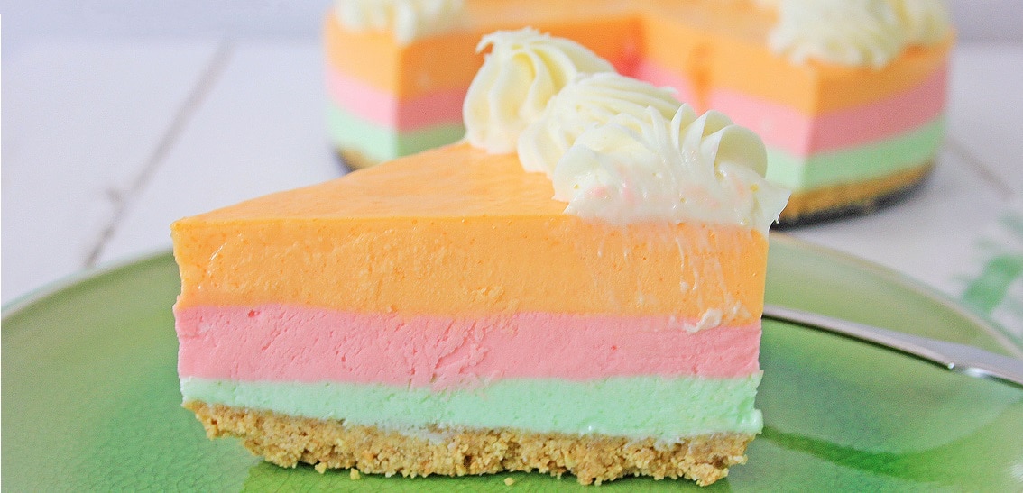 Rainbow Sherbet Cheesecake