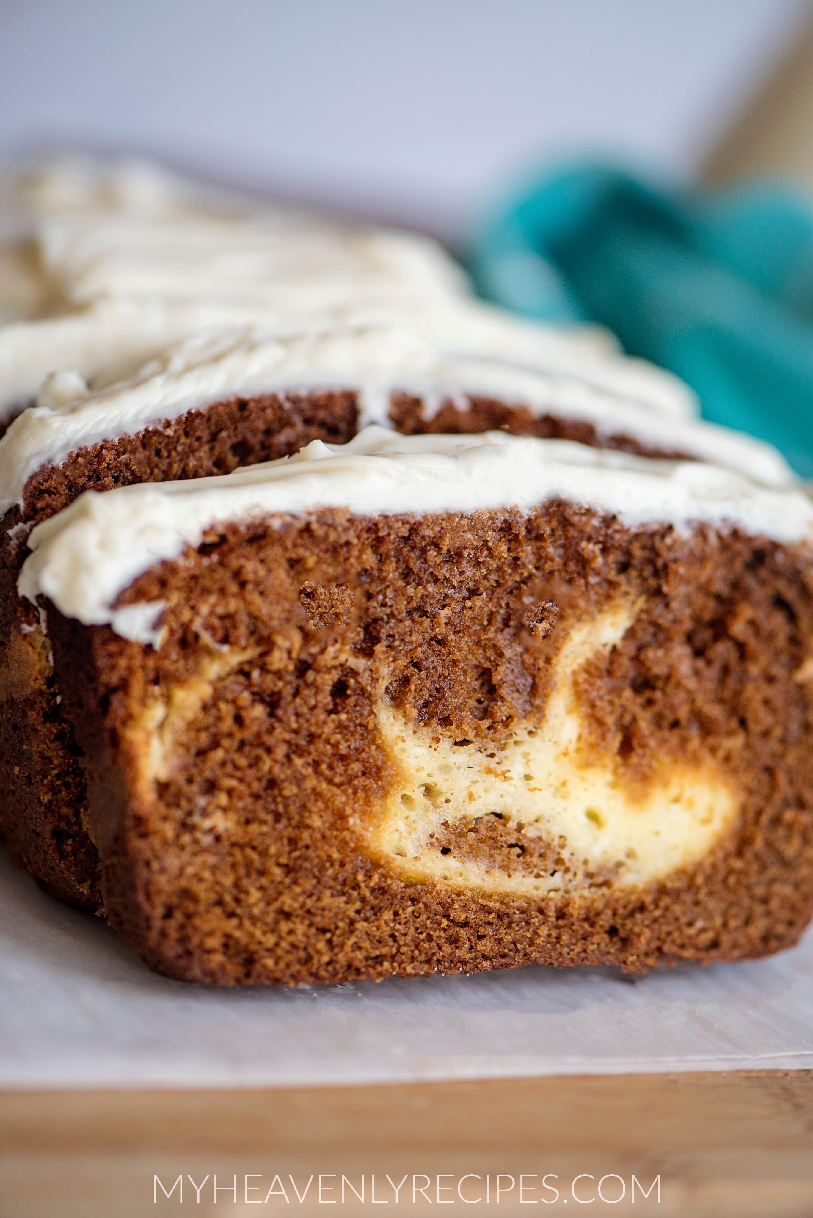 Gingerbread Loaf Swirled with Cream Cheese Filling