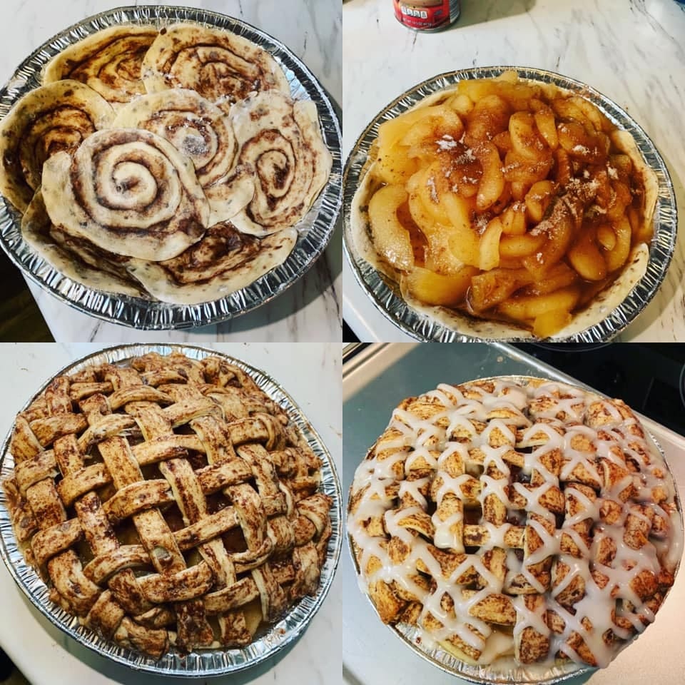 Cinnamon Roll Apple Pie