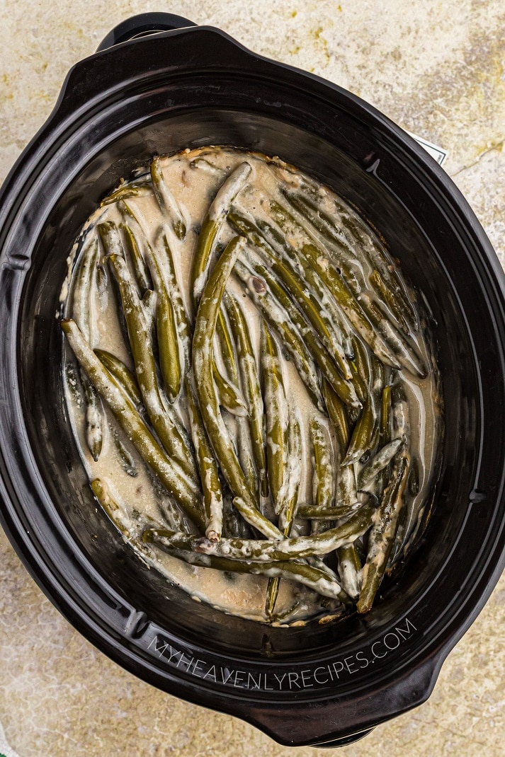 crockpot green bean casserole from scratch