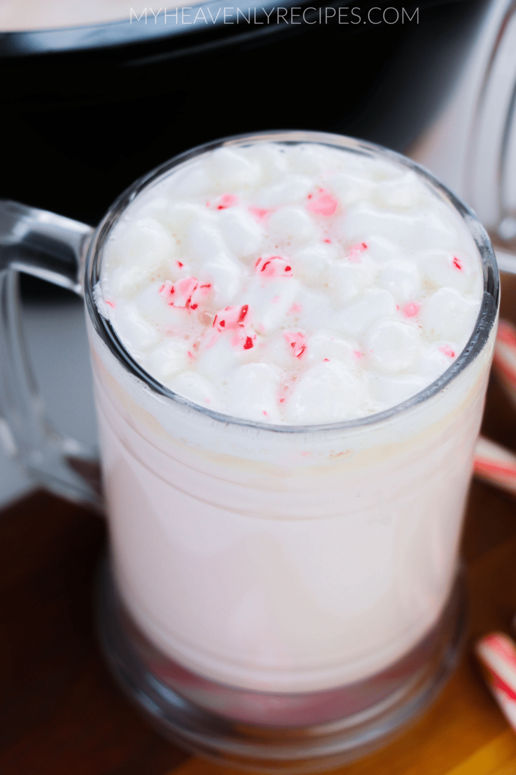 Crockpot White Peppermint Hot Cocoa - My Heavenly Recipes