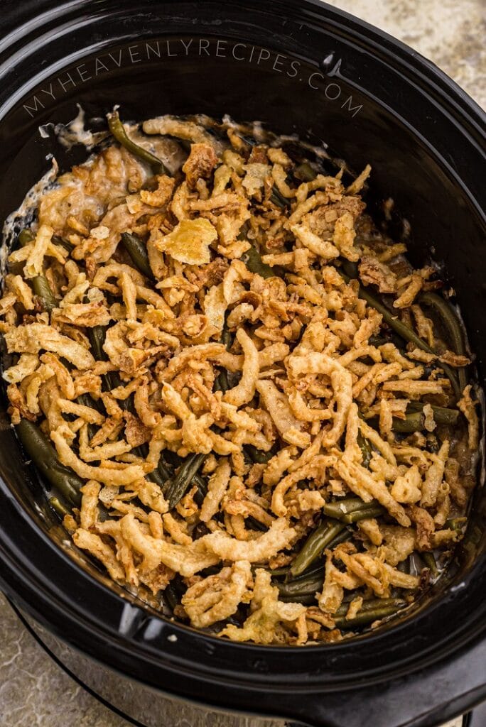 Crockpot Green Bean Casserole - My Heavenly Recipes