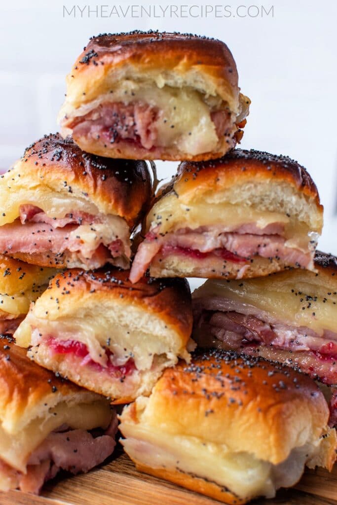 Ham and Cranberry Hawaiian Roll Sliders - My Heavenly Recipes