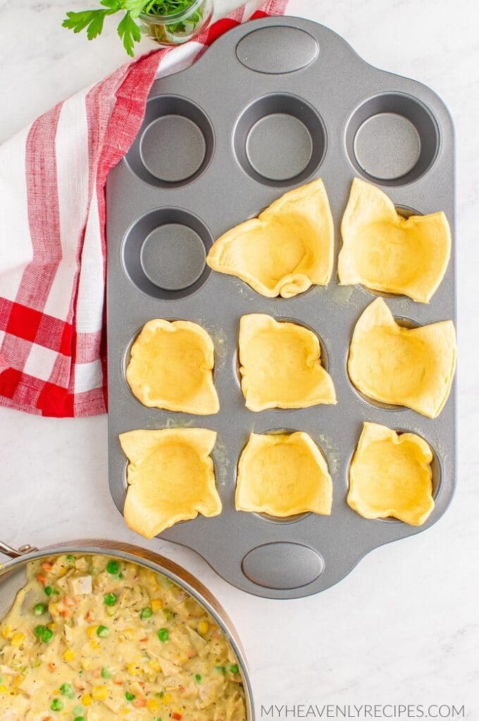 Turkey or Chicken Pot Pie Cups Using Crescent Rolls My Heavenly Recipes