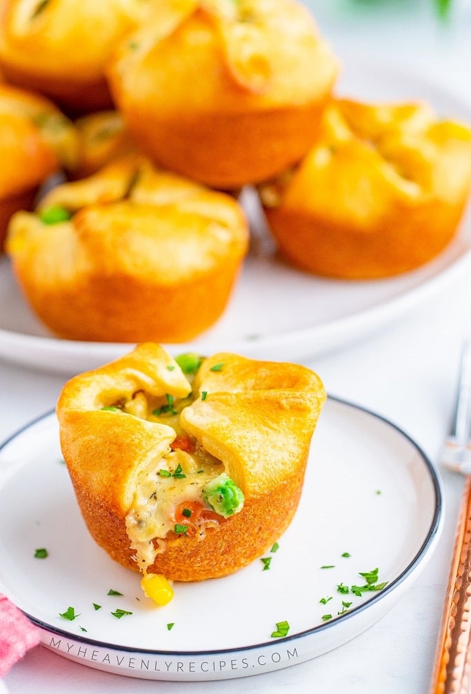 Turkey Or Chicken Pot Pie Cups Using Crescent Rolls