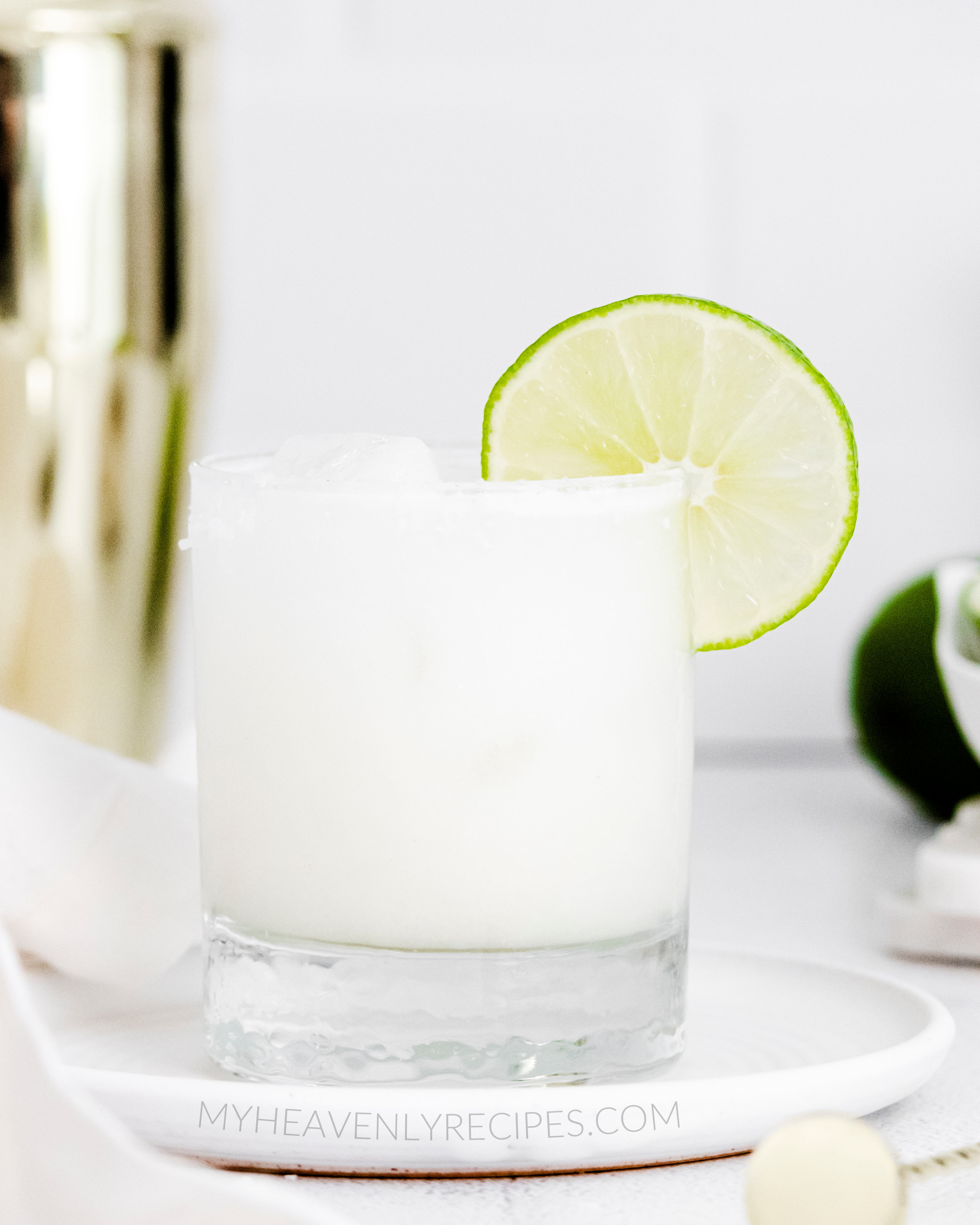 glass full of coconut margarita