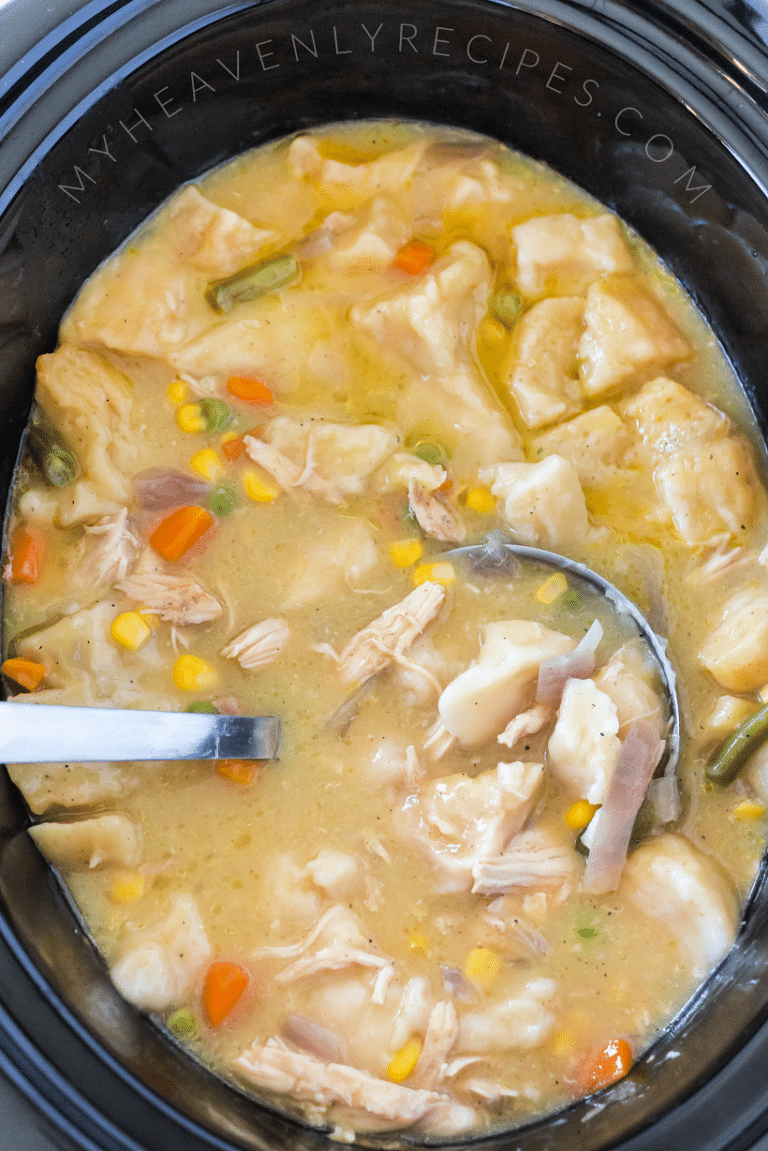 Crockpot Chicken and Dumplings with Grands Biscuits - My Heavenly Recipes