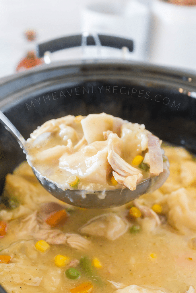 Crockpot Chicken and Dumplings with Grands Biscuits - My Heavenly Recipes