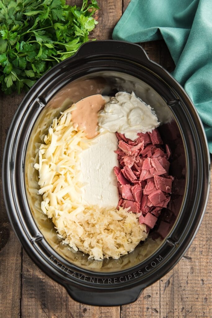 Crockpot Reuben Dip Recipe - My Heavenly Recipes