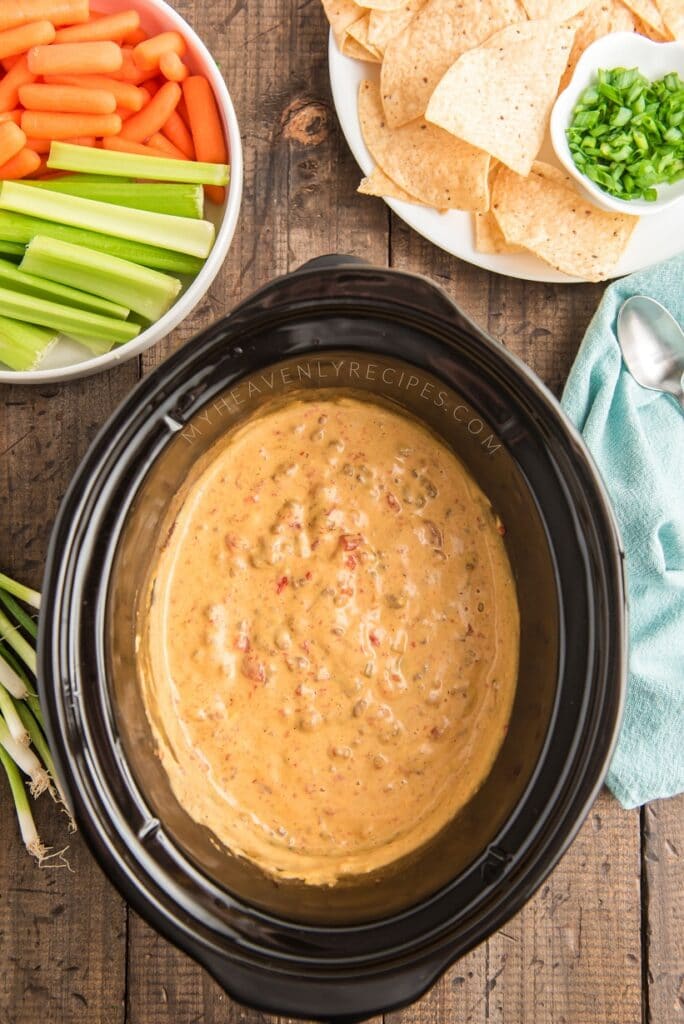 Crockpot Cheeseburger Queso Dip - My Heavenly Recipes