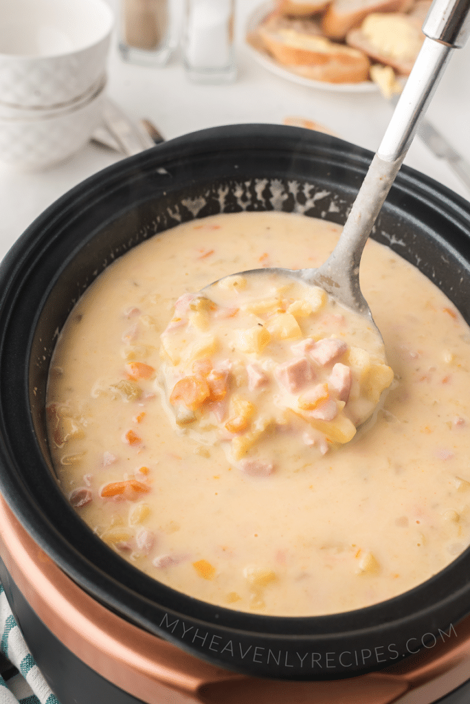 Slow Cooker Ham and Potato Soup - My Heavenly Recipes