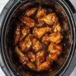 chicken wings in black crockpot
