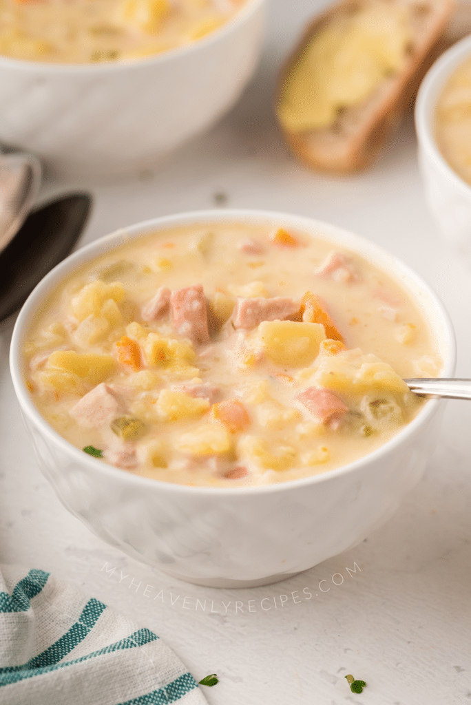 Slow Cooker Ham and Potato Soup - My Heavenly Recipes