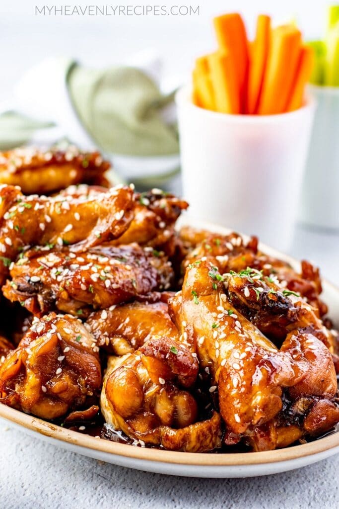 Slow Cooker Teriyaki Chicken Wings - My Heavenly Recipes