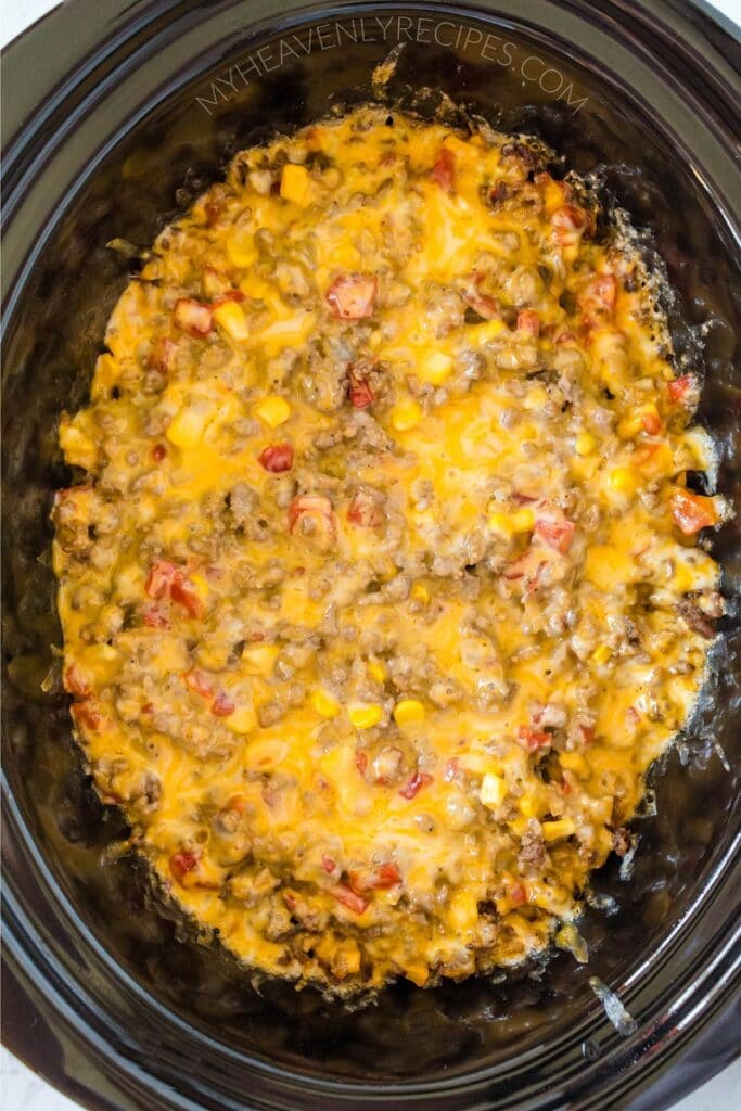 Crockpot Tex Mex Tater Tot Casserole - My Heavenly Recipes