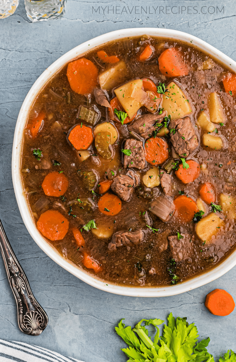 Slow Cooker Irish Beef Stew Recipe - My Heavenly Recipes