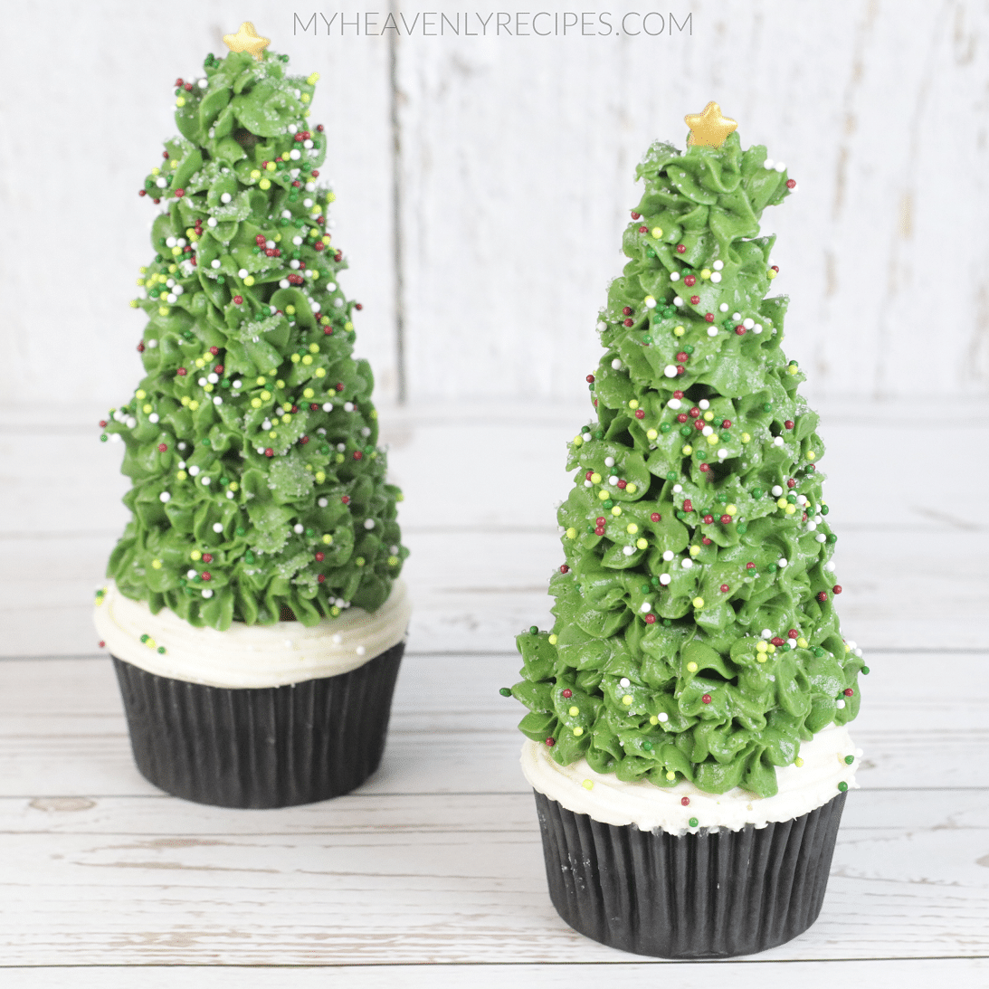 Ice Cream Cone Christmas Tree Cupcakes