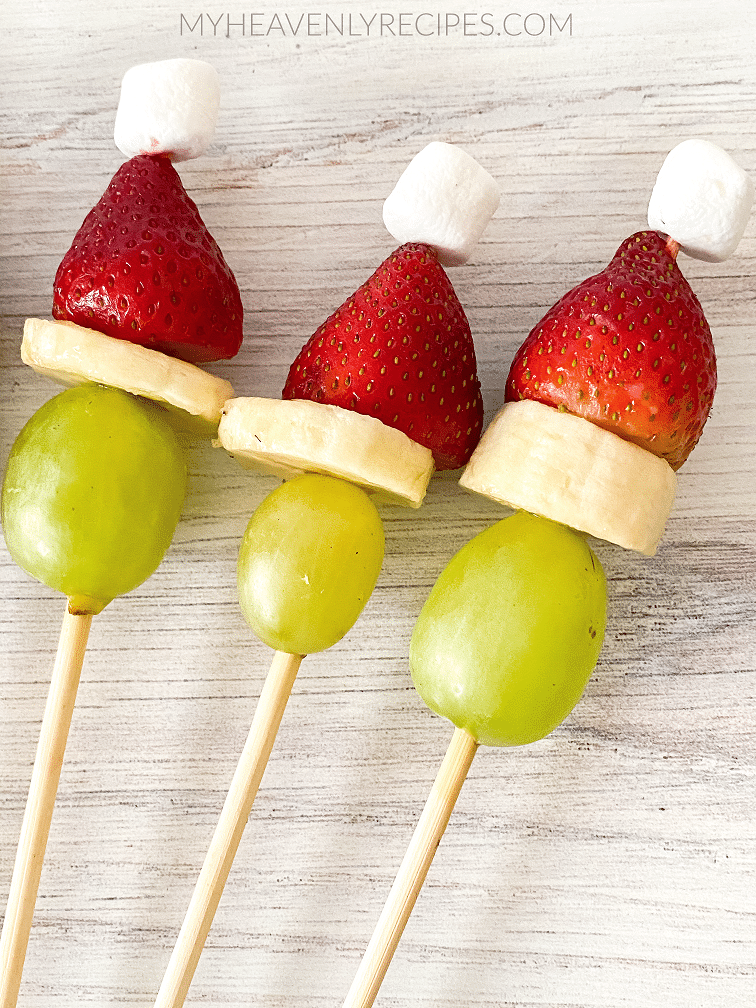 Grinch Kabobs - Healthy Christmas Snack! - My Heavenly Recipes