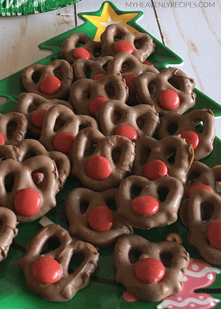 Rudolph the Red Nose Reindeer Pretzels - My Heavenly Recipes