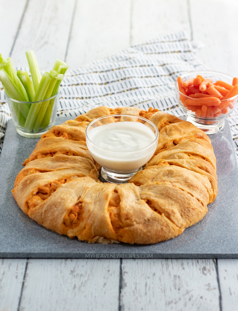 Buffalo Chicken Crescent Ring - My Heavenly Recipes