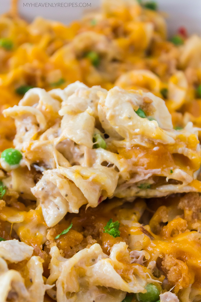 Cheesy Tuna Noodle Casserole Recipe - My Heavenly Recipes