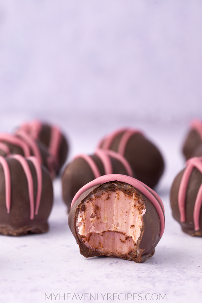 Ruby Chocolate Truffles With Raspberries