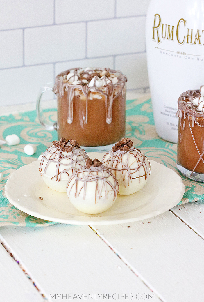 Rum Chata Hot Cocoa Bombs - My Heavenly Recipes