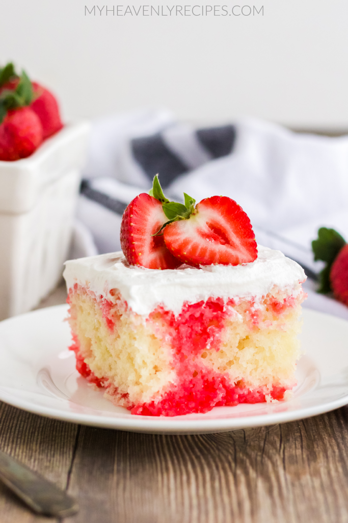 Strawberry Poke Cake Using Jello - My Heavenly Recipes