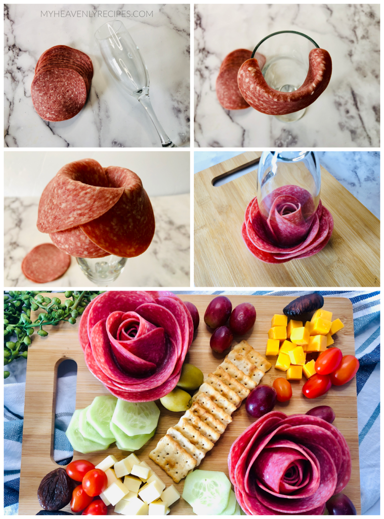 How To Make A Salami Rose  Easy Charcuterie Board Flower Recipe