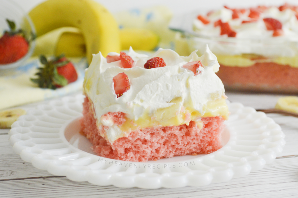 Easy Strawberry Banana Freezer Cake - Lou Lou Girls